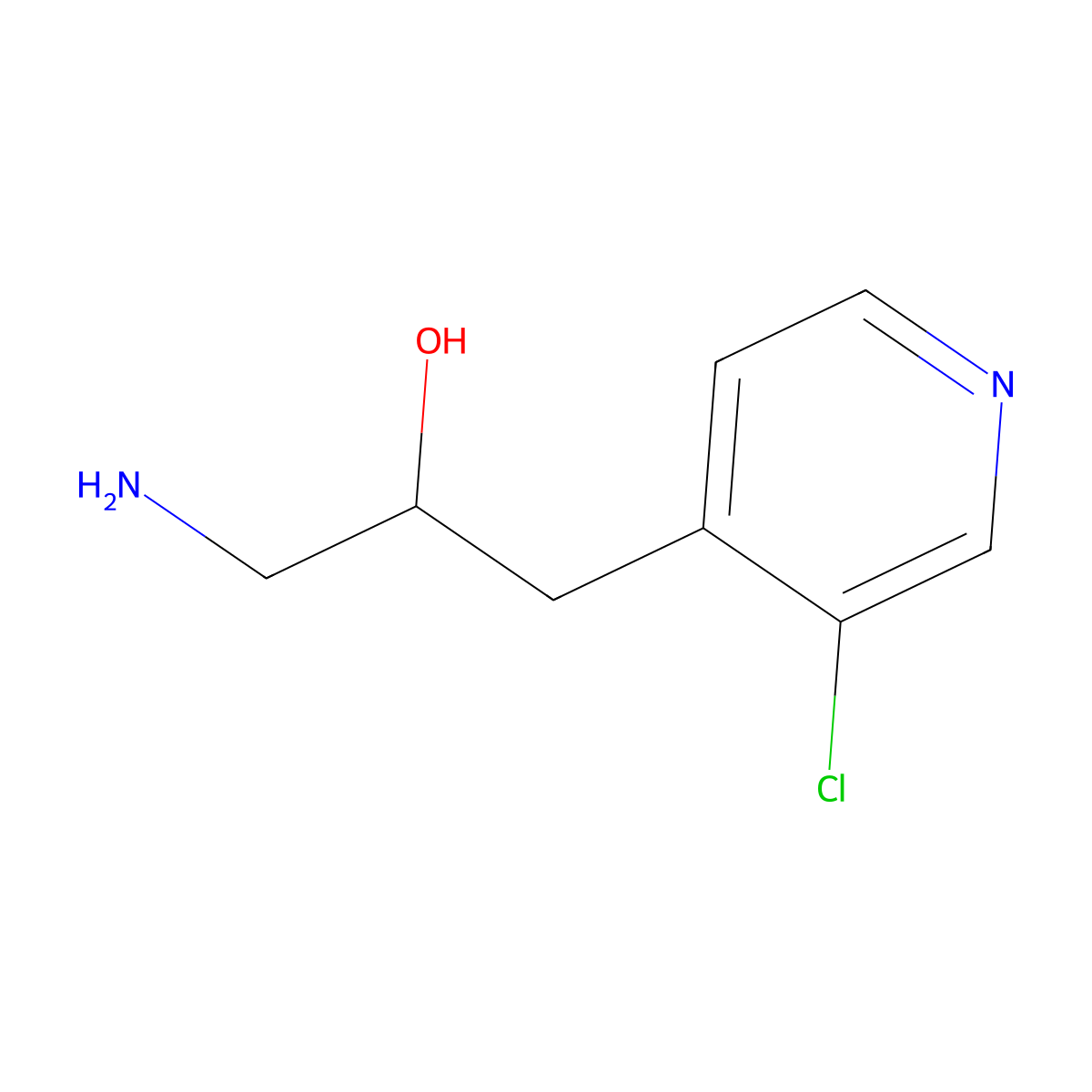 1-Amino-3-(3-chloropyridin-4-yl)propan-2-ol molecular structure, CAS 1487549-56-3