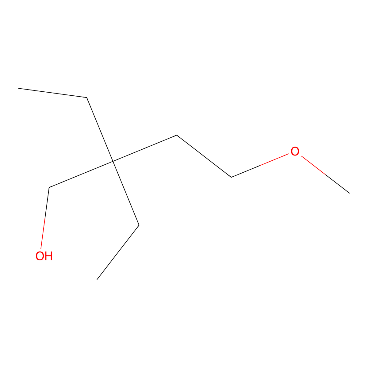2,2-Diethyl-4-methoxybutan-1-ol molecular structure, CAS 1487554-00-6
