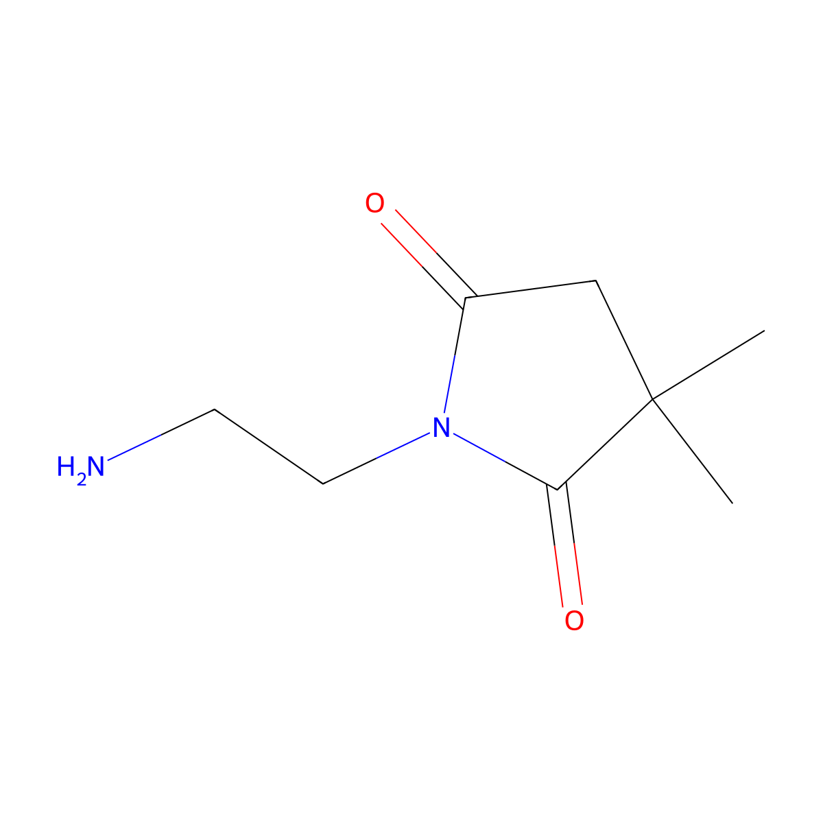 1-(2-Aminoethyl)-3,3-dimethylpyrrolidine-2,5-dione molecular structure, CAS 1487567-15-6