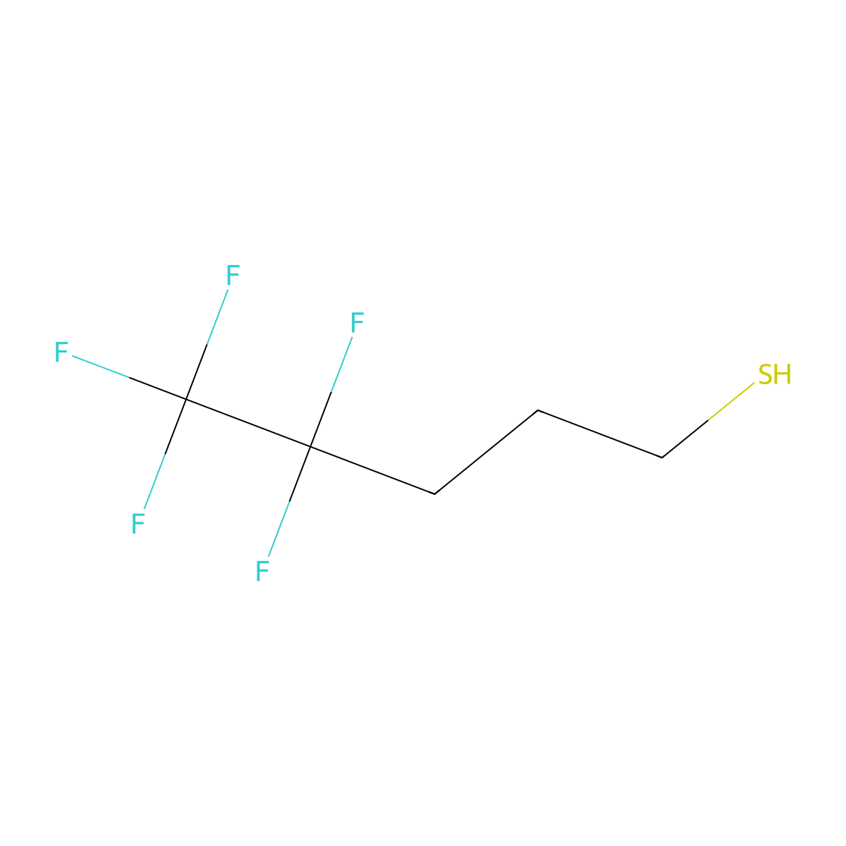 4,4,5,5,5-Pentafluoropentane-1-thiol molecular structure, CAS 148757-88-4