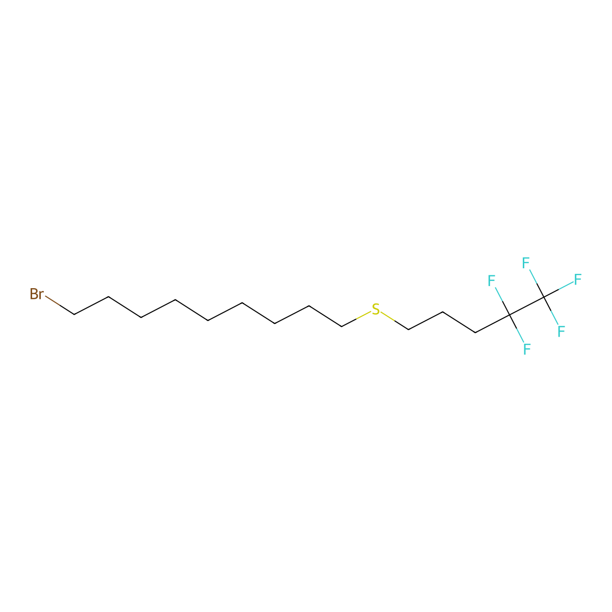 1-Bromo-9-(4,4,5,5,5-pentafluoropentylthio)nonane molecular structure, CAS 148757-89-5