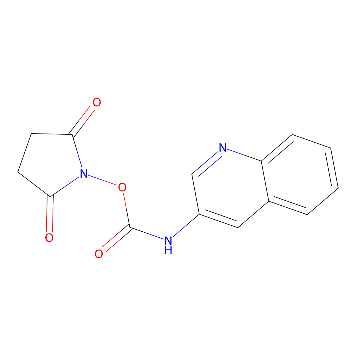 2,5-Dioxopyrrolidin-1-yl quinolin-3-ylcarbamate molecular structure, CAS 148757-95-3