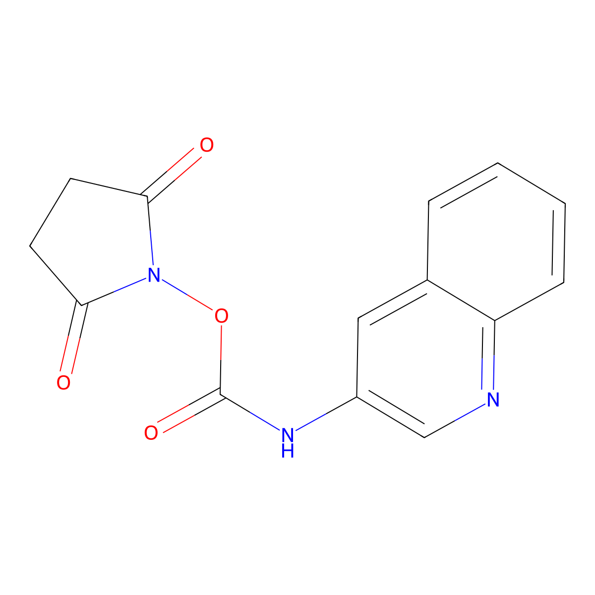 2,5-Dioxopyrrolidin-1-yl quinolin-3-ylcarbamate molecular structure, CAS 148757-95-3