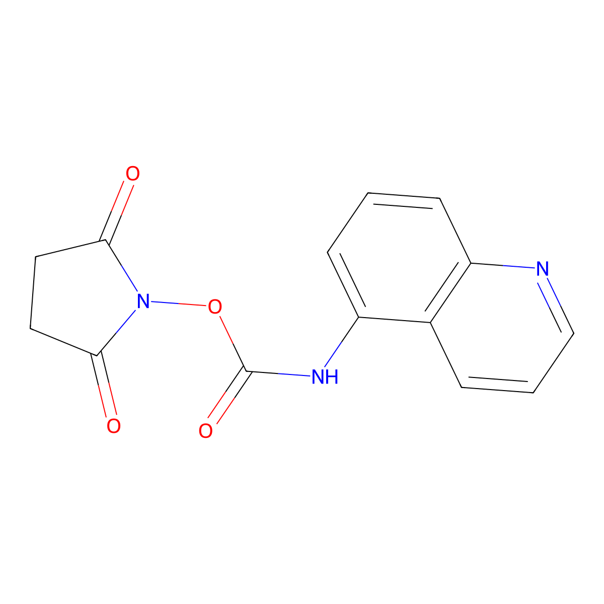 2,5-Dioxopyrrolidin-1-yl quinolin-5-ylcarbamate molecular structure, CAS 148757-98-6