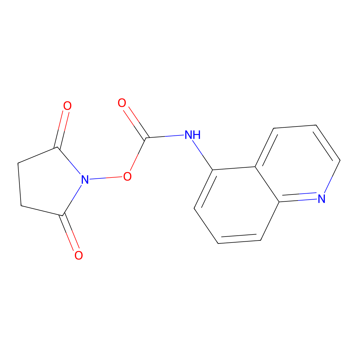 2,5-Dioxopyrrolidin-1-yl quinolin-5-ylcarbamate molecular structure, CAS 148757-98-6
