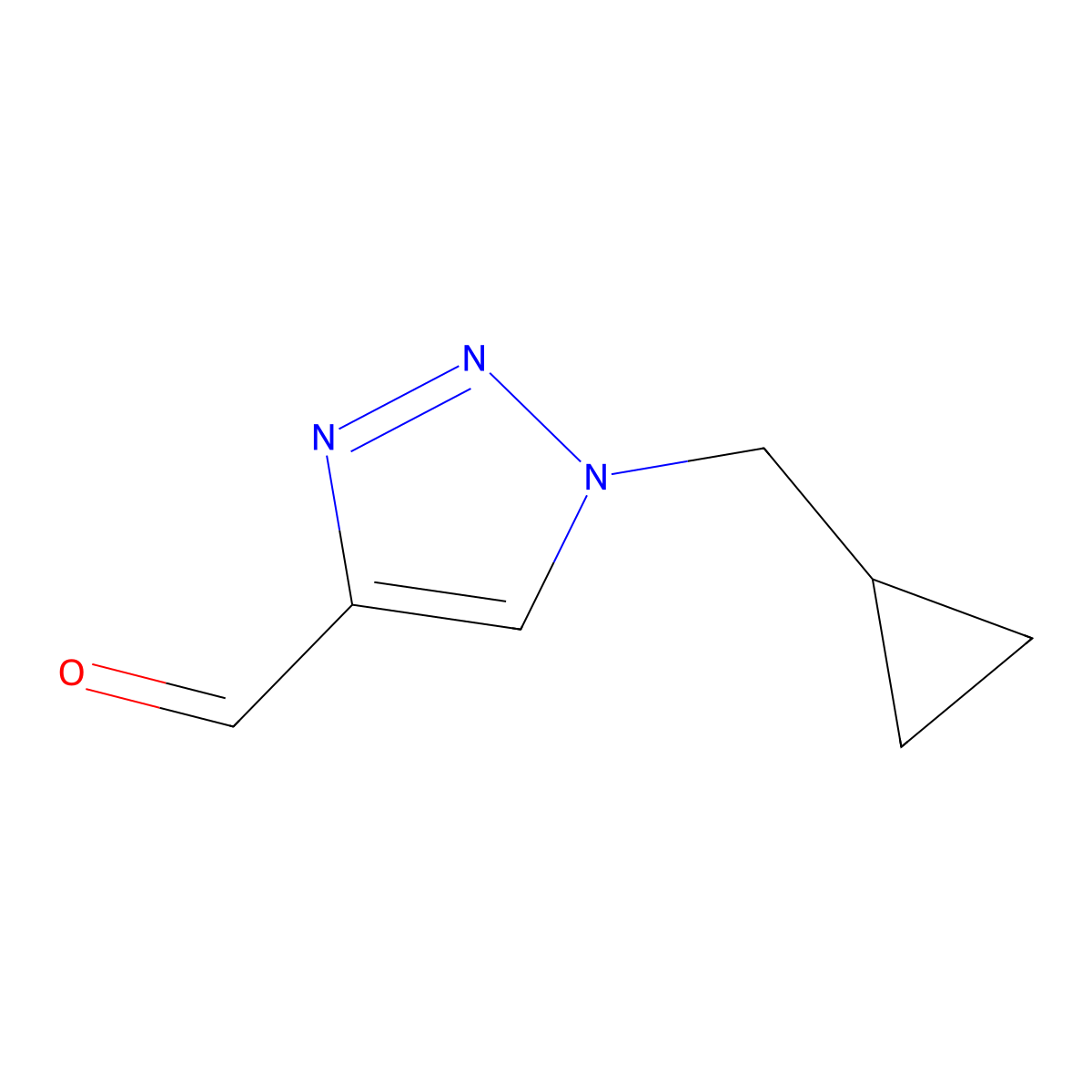 1-(cyclopropylmethyl)-1H-1,2,3-triazole-4-carbaldehyde molecular structure, CAS 1487577-70-7