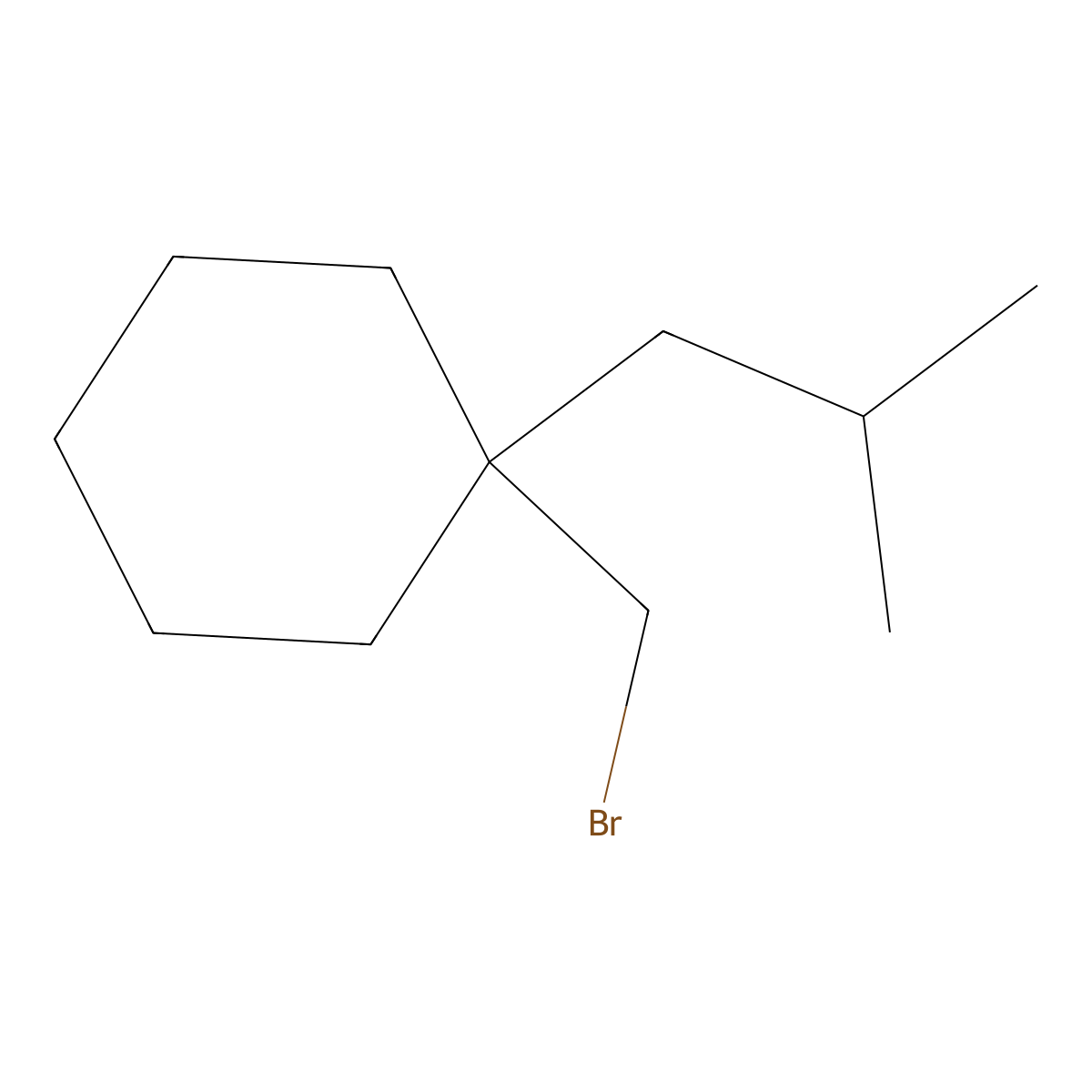 1-(Bromomethyl)-1-(2-methylpropyl)cyclohexane molecular structure, CAS 1487608-08-1