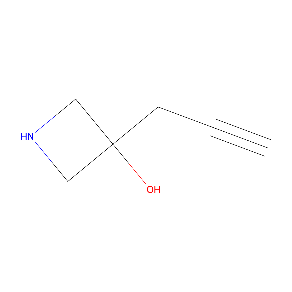 3-(Prop-2-yn-1-yl)azetidin-3-ol molecular structure, CAS 1487622-36-5