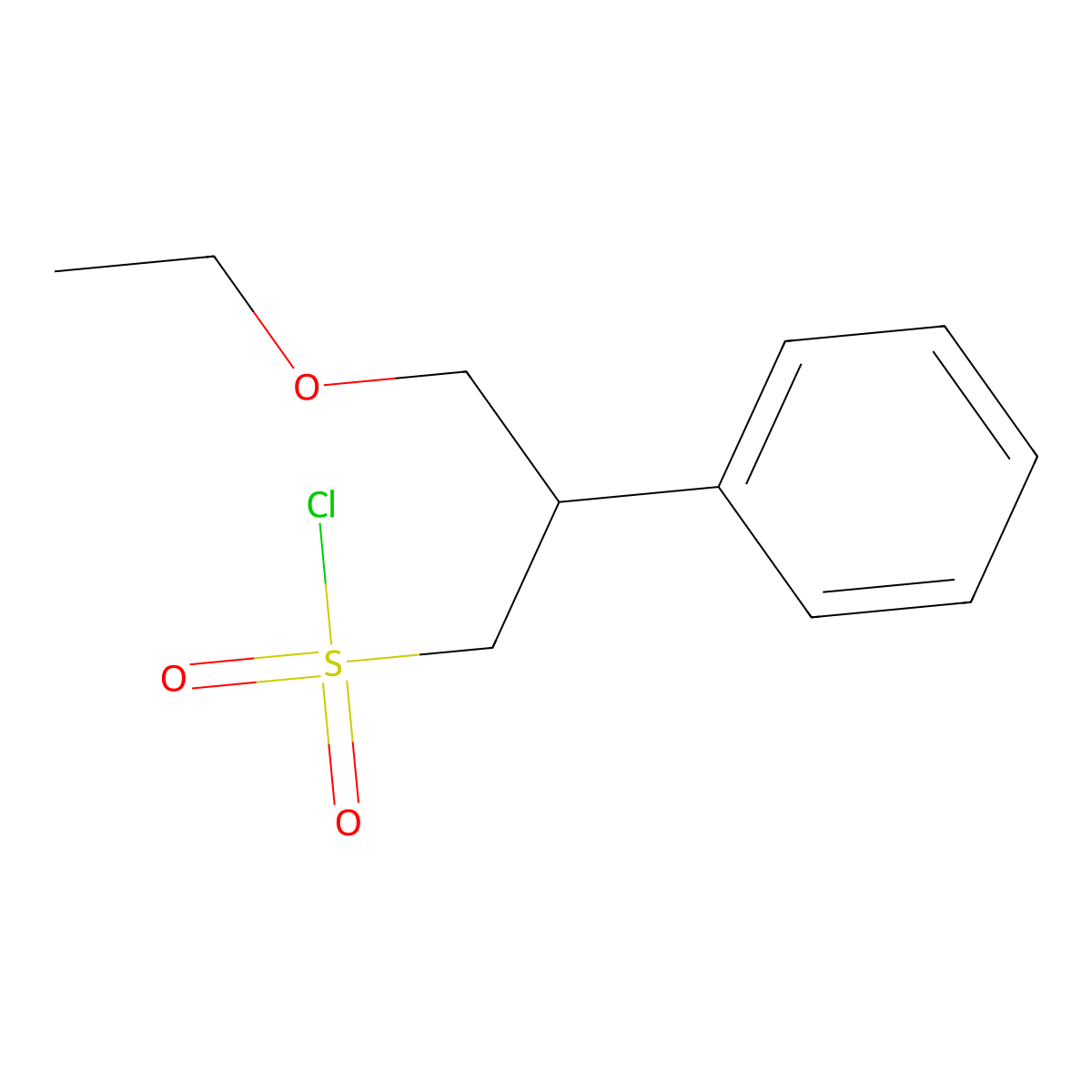 3-Ethoxy-2-phenylpropane-1-sulfonyl chloride molecular structure, CAS 1487626-17-4