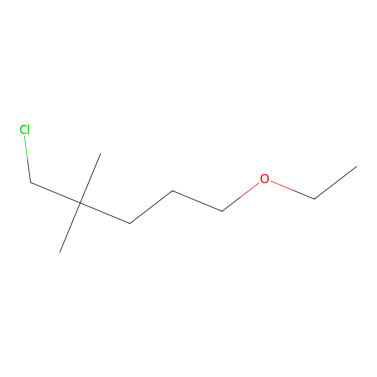 1-Chloro-5-ethoxy-2,2-dimethylpentane molecular structure, CAS 1487630-07-8
