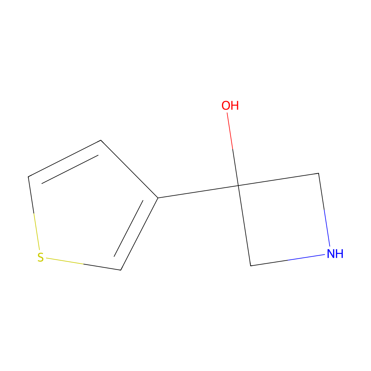 3-(Thiophen-3-yl)azetidin-3-ol molecular structure, CAS 1487656-44-9