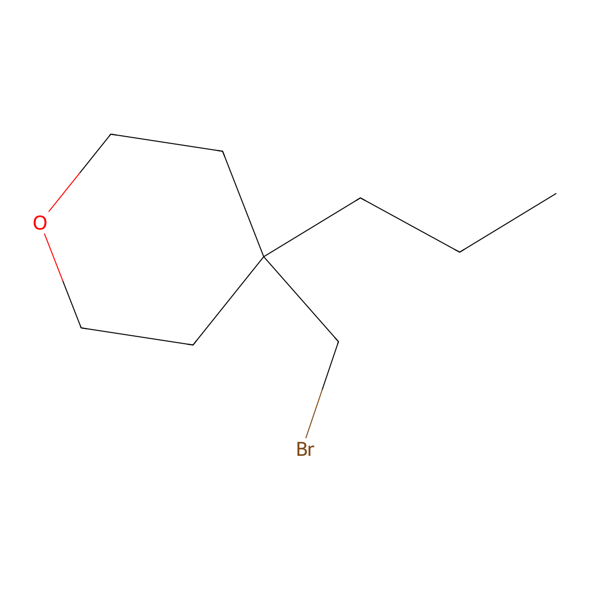 4-(Bromomethyl)-4-propyloxane molecular structure, CAS 1487656-53-0