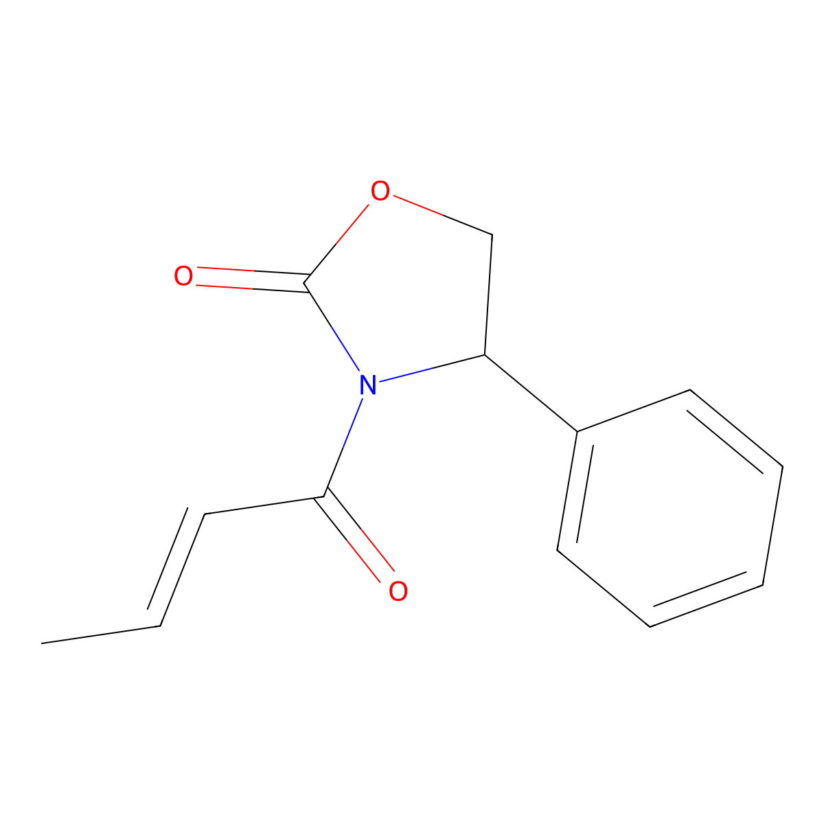 (R,E)-3-but-2-enoyl-4-phenyloxazolidin-2-one molecular structure, CAS 148766-15-8