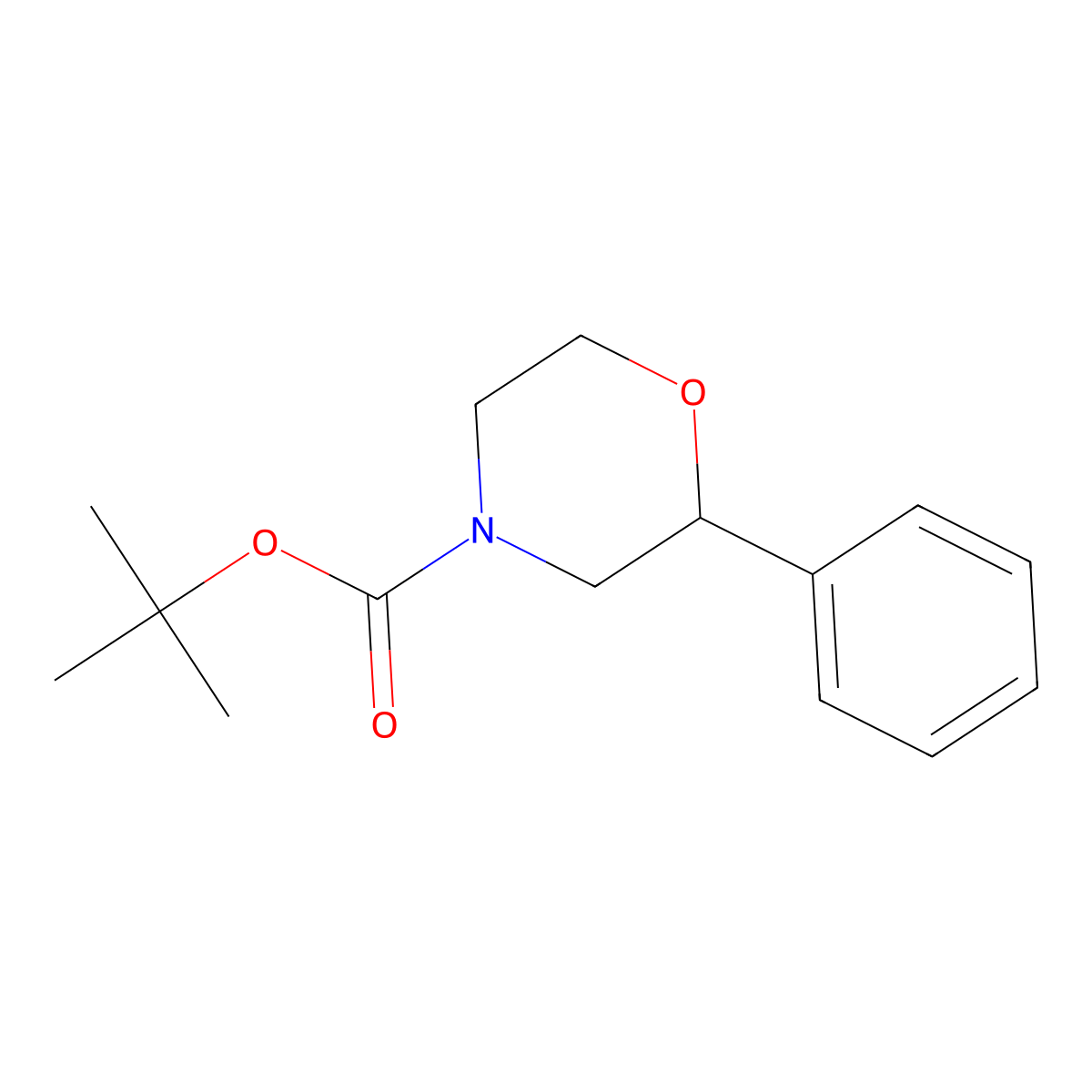 tert-butyl 2-Phenylmorpholine-4-carboxylate molecular structure, CAS 1487673-42-6