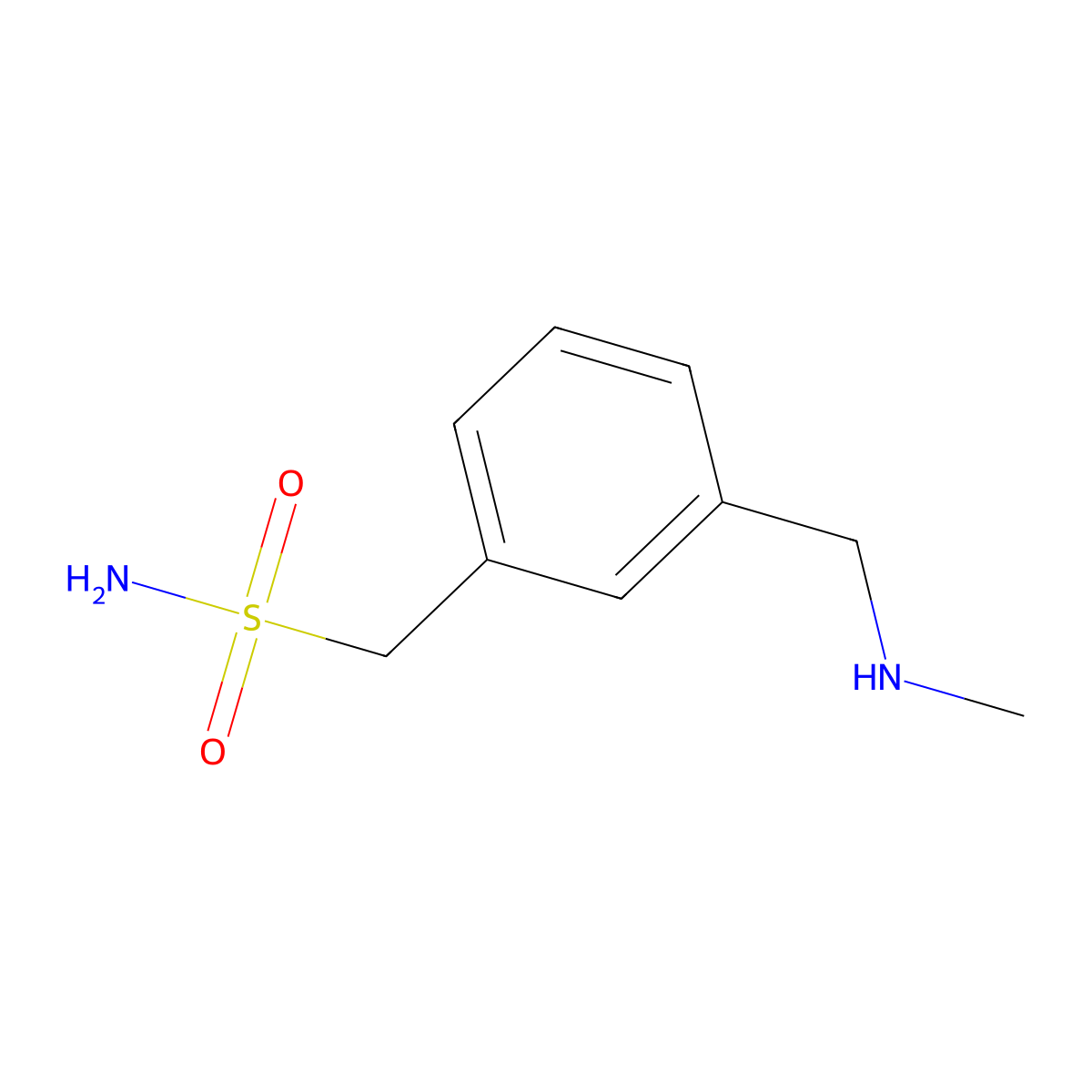{3-[(Methylamino)methyl]phenyl}methanesulfonamide molecular structure, CAS 1487677-89-3