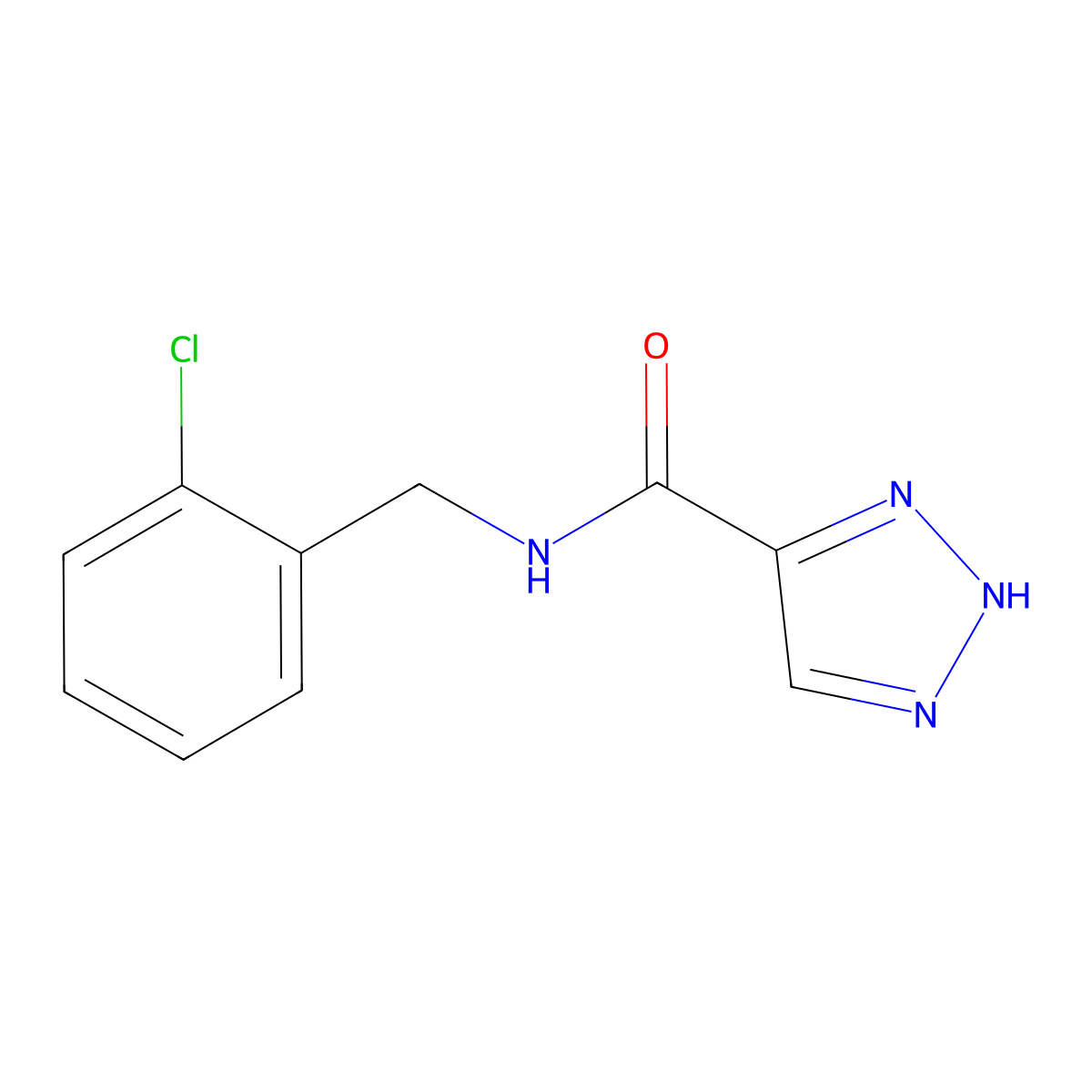 N-(2-chlorobenzyl)-1H-1,2,3-triazole-5-carboxamide molecular structure, CAS 1487693-81-1