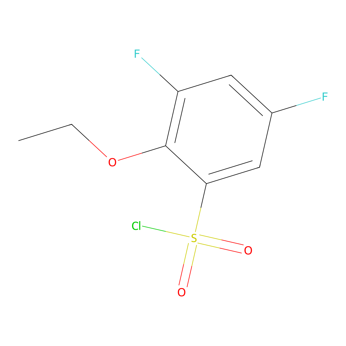 2-Ethoxy-3,5-difluorobenzenesulfonyl chloride molecular structure, CAS 1487710-75-7
