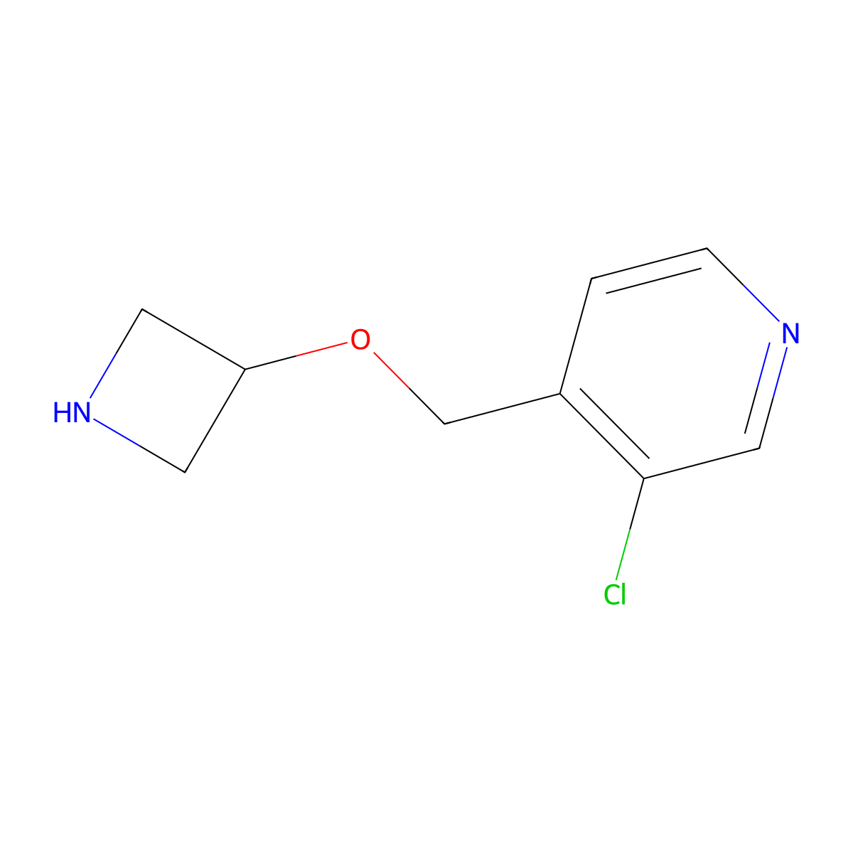 4-[(Azetidin-3-yloxy)methyl]-3-chloropyridine molecular structure, CAS 1487717-91-8