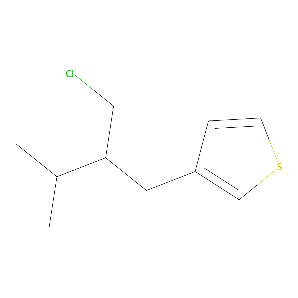 3-(2-(Chloromethyl)-3-methylbutyl)thiophene molecular structure, CAS 1487743-95-2