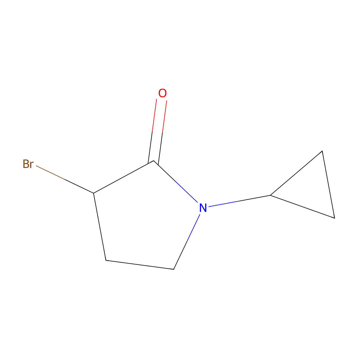 3-Bromo-1-cyclopropylpyrrolidin-2-one molecular structure, CAS 148776-25-4