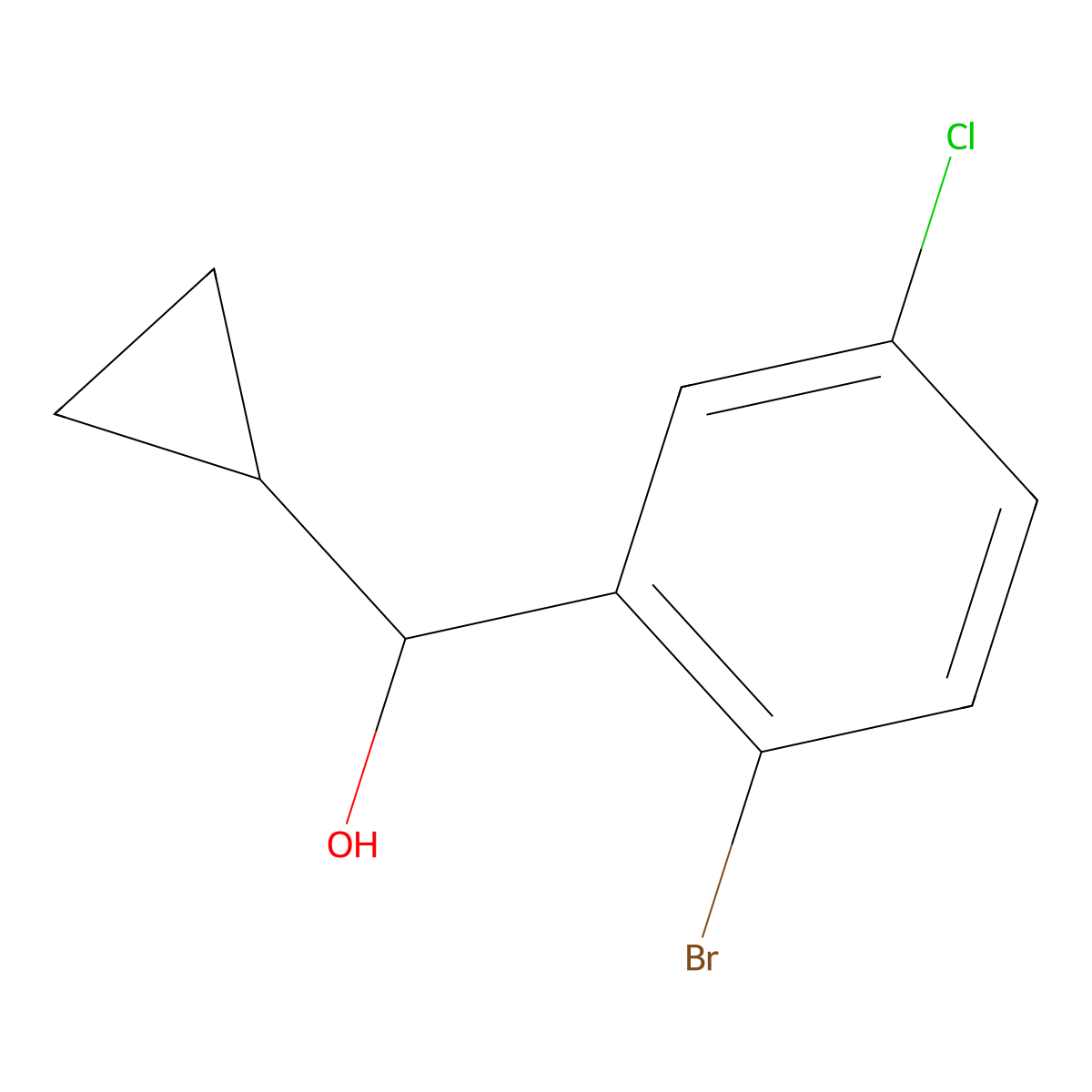 2-Bromo-5-chloro-alpha-cyclopropylbenZenemethanol molecular structure, CAS 1487769-90-3