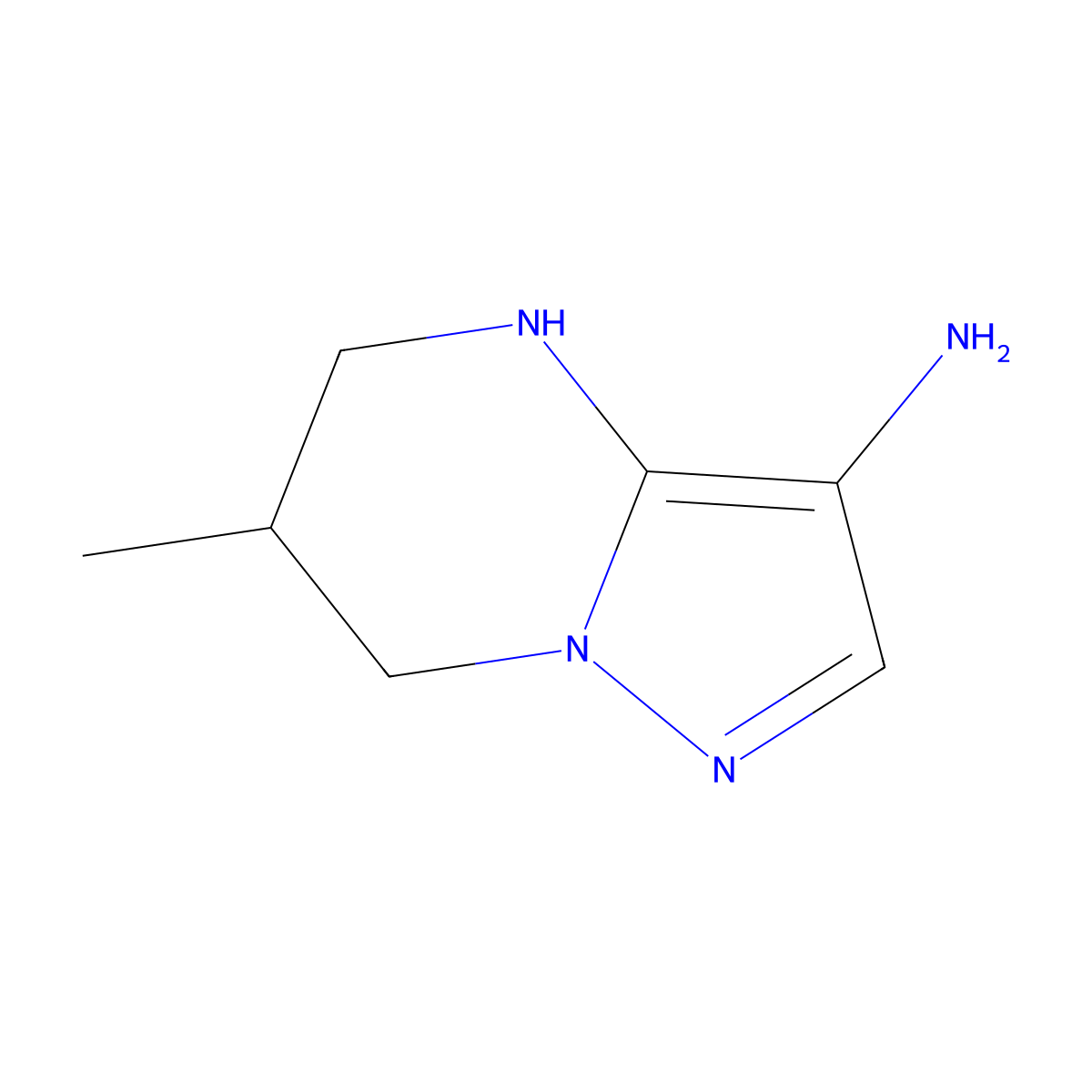 6-Methyl-4,5,6,7-tetrahydropyrazolo[1,5-a]pyrimidin-3-amine molecular structure, CAS 148777-83-7