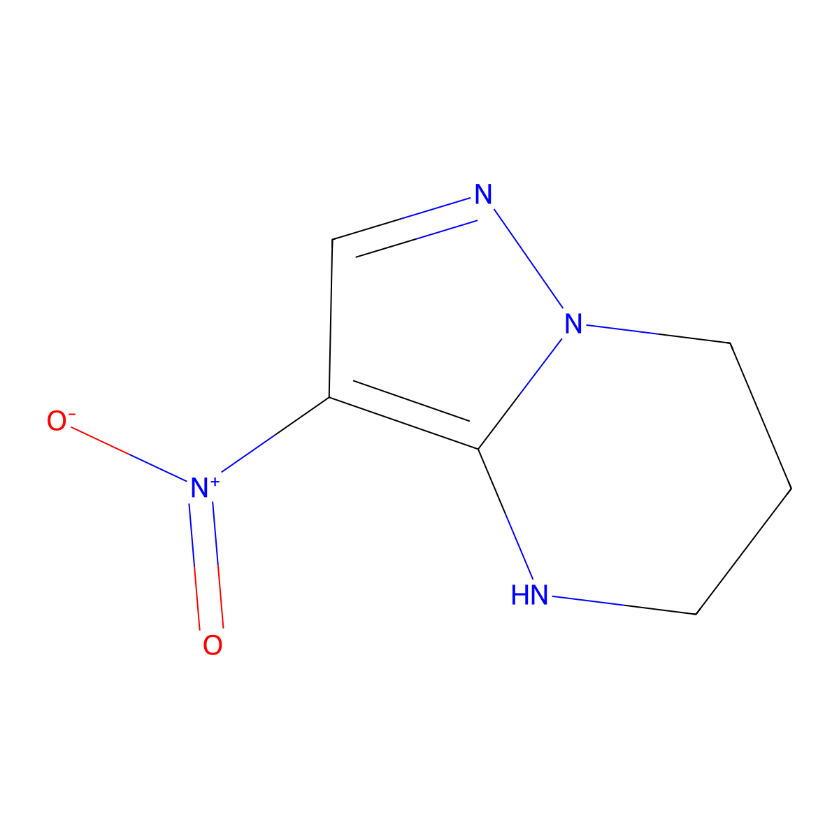 3-Nitro-4,5,6,7-tetrahydropyrazolo[1,5-a]pyrimidine molecular structure, CAS 148777-84-8