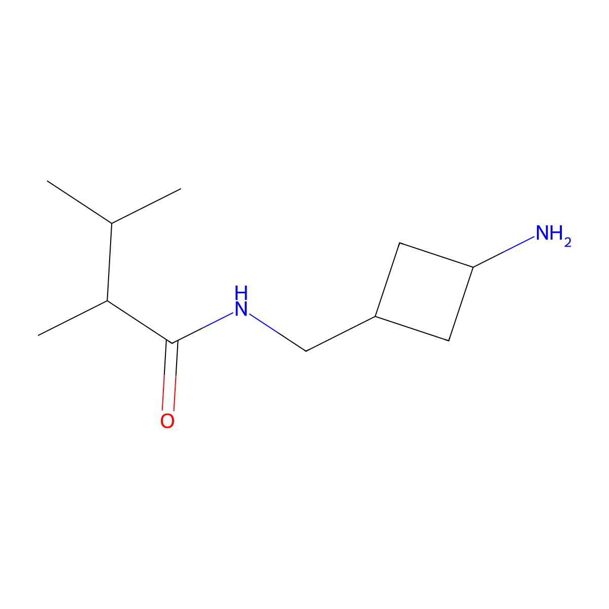 N-[(3-aminocyclobutyl)methyl]-2,3-dimethylbutanamide molecular structure, CAS 1487772-64-4