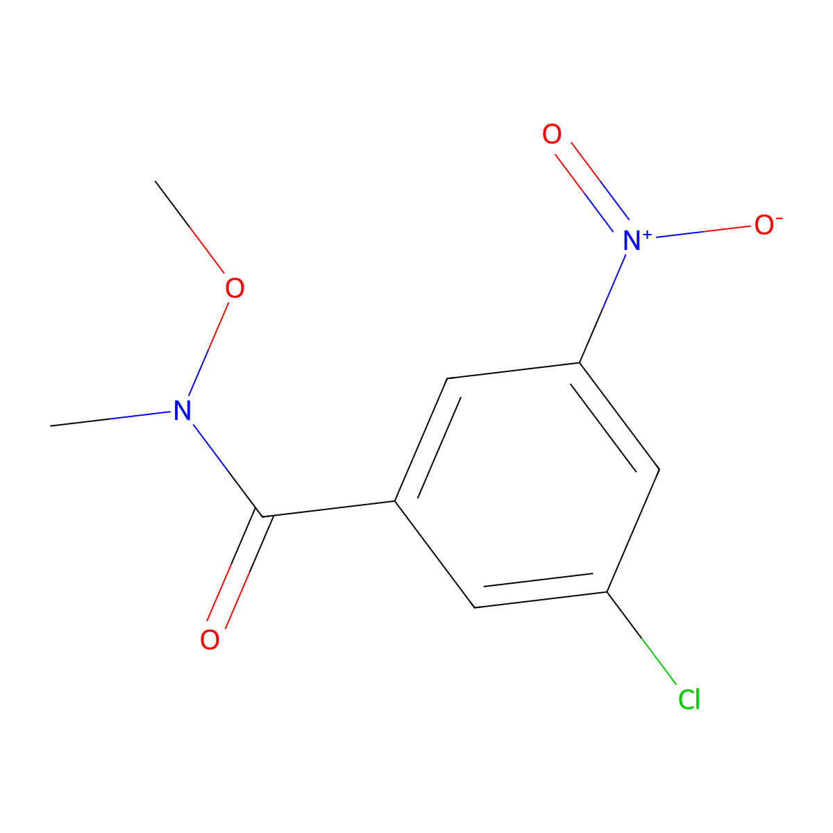 3-Chloro-N-methoxy-N-methyl-5-nitrobenzamide molecular structure, CAS 1487773-85-2