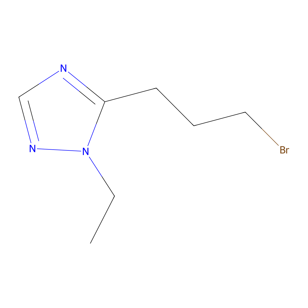 5-(3-bromopropyl)-1-ethyl-1H-1,2,4-triazole molecular structure, CAS 1487785-32-9