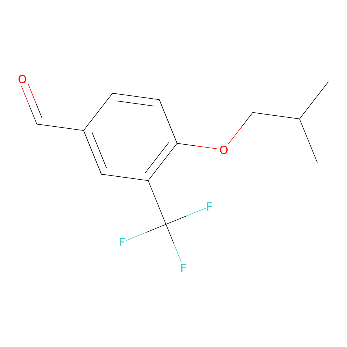 4-(2-Methylpropoxy)-3-(trifluoromethyl)benzaldehyde molecular structure, CAS 1487788-21-5