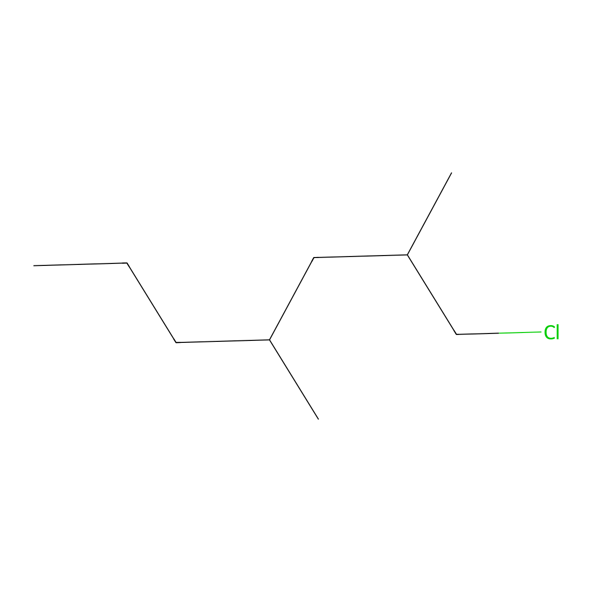 1-Chloro-2,4-dimethylheptane molecular structure, CAS 1487793-83-8