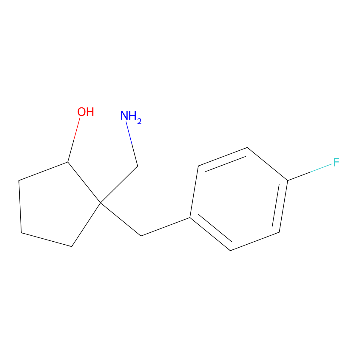 2-(Aminomethyl)-2-[(4-fluorophenyl)methyl]cyclopentan-1-ol molecular structure, CAS 1487806-27-8