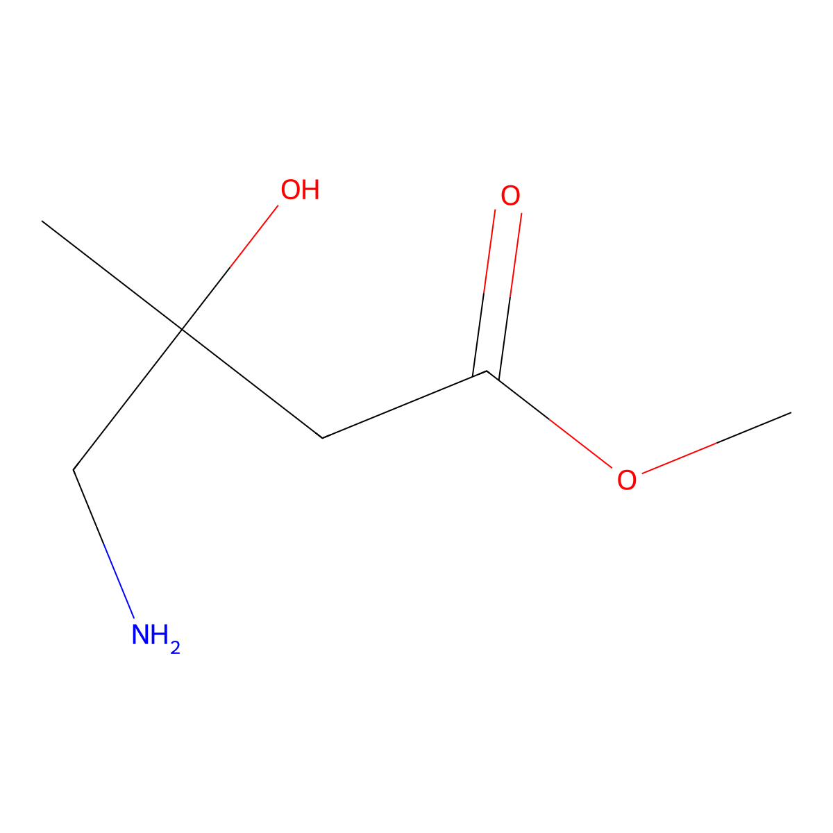 Methyl 4-amino-3-hydroxy-3-methylbutanoate molecular structure, CAS 1487808-97-8