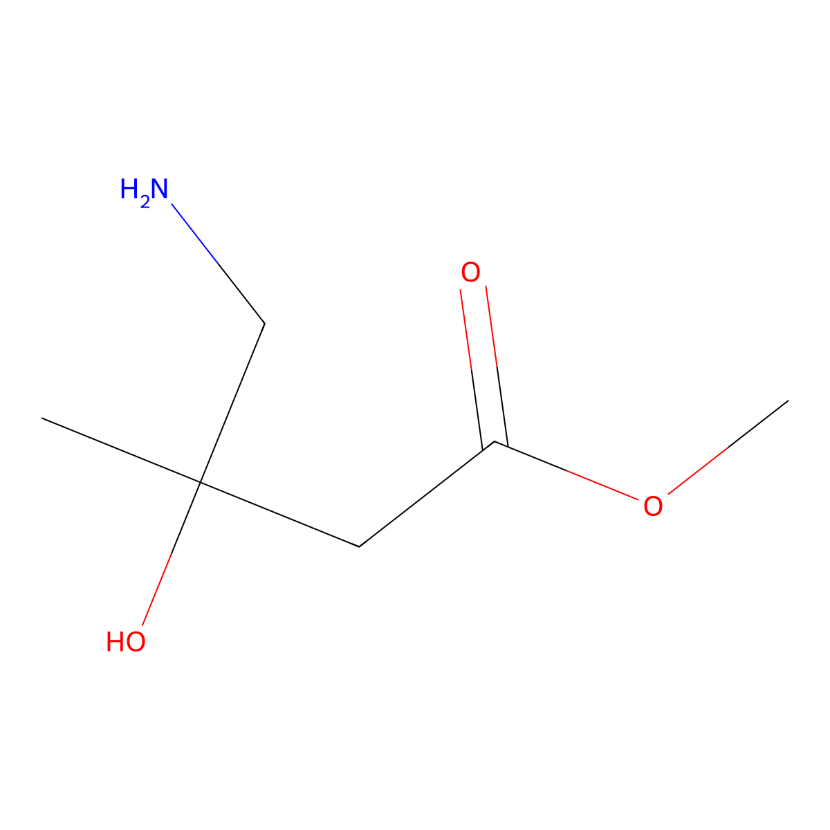 Methyl 4-amino-3-hydroxy-3-methylbutanoate molecular structure, CAS 1487808-97-8