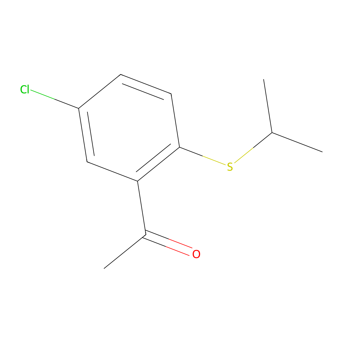 1-(5-Chloro-2-(propan-2-ylsulfanyl)phenyl)ethan-1-one molecular structure, CAS 1487812-68-9