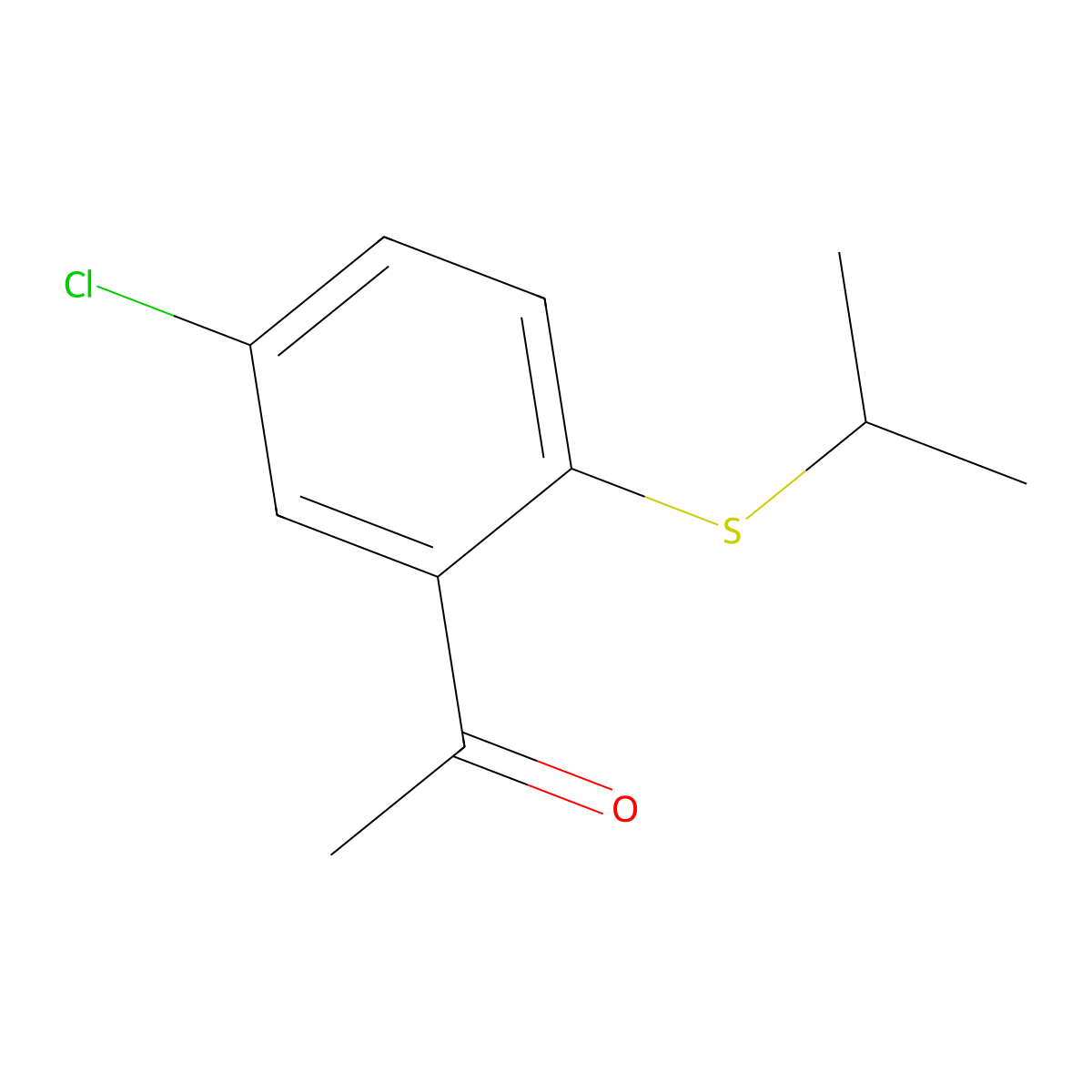 1-(5-Chloro-2-(propan-2-ylsulfanyl)phenyl)ethan-1-one molecular structure, CAS 1487812-68-9