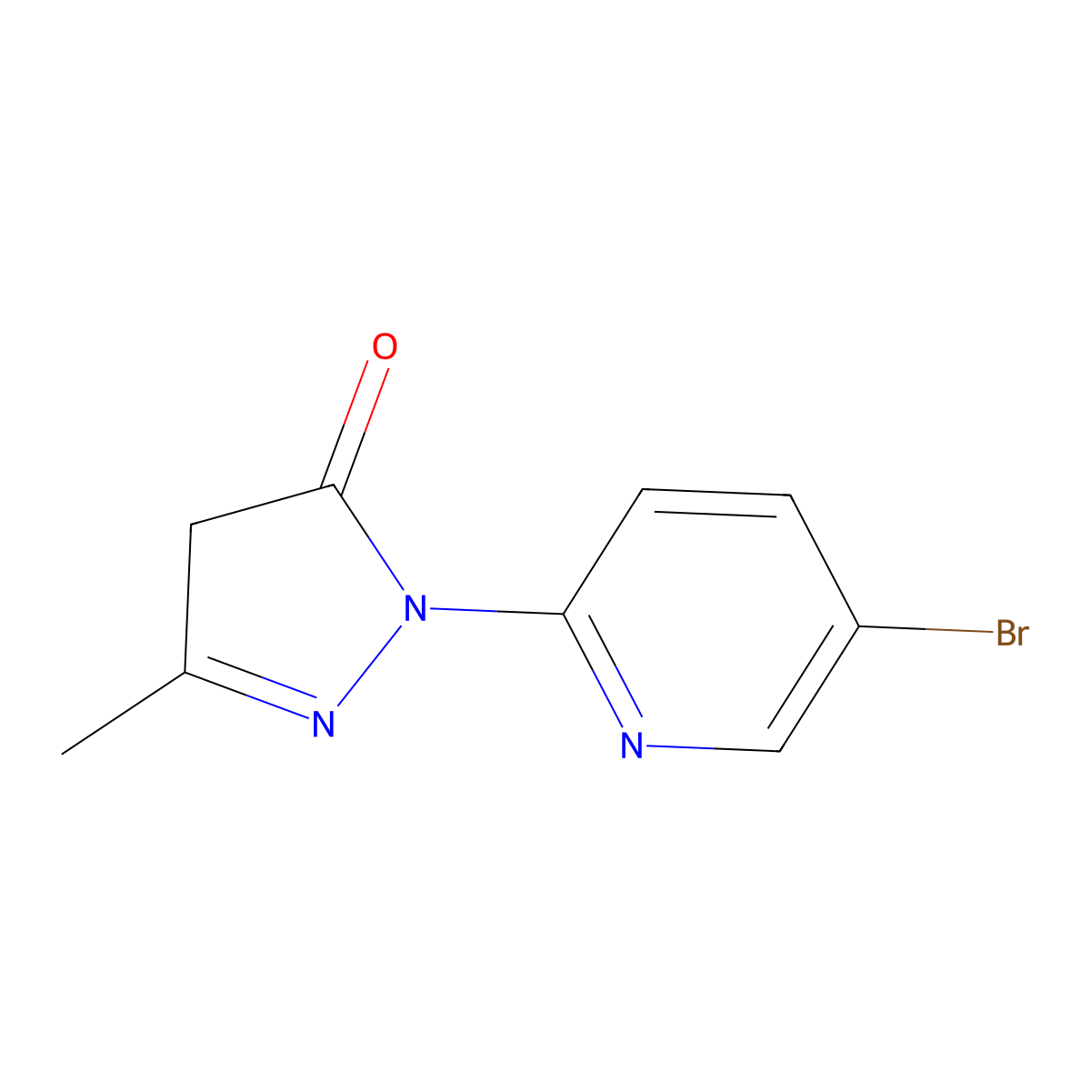 1-(5-bromopyridin-2-yl)-3-methyl-4,5-dihydro-1H-pyrazol-5-one molecular structure, CAS 1487824-34-9