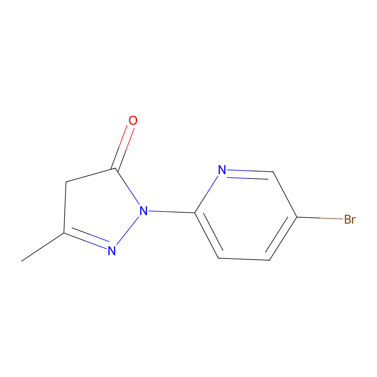 1-(5-bromopyridin-2-yl)-3-methyl-4,5-dihydro-1H-pyrazol-5-one molecular structure, CAS 1487824-34-9
