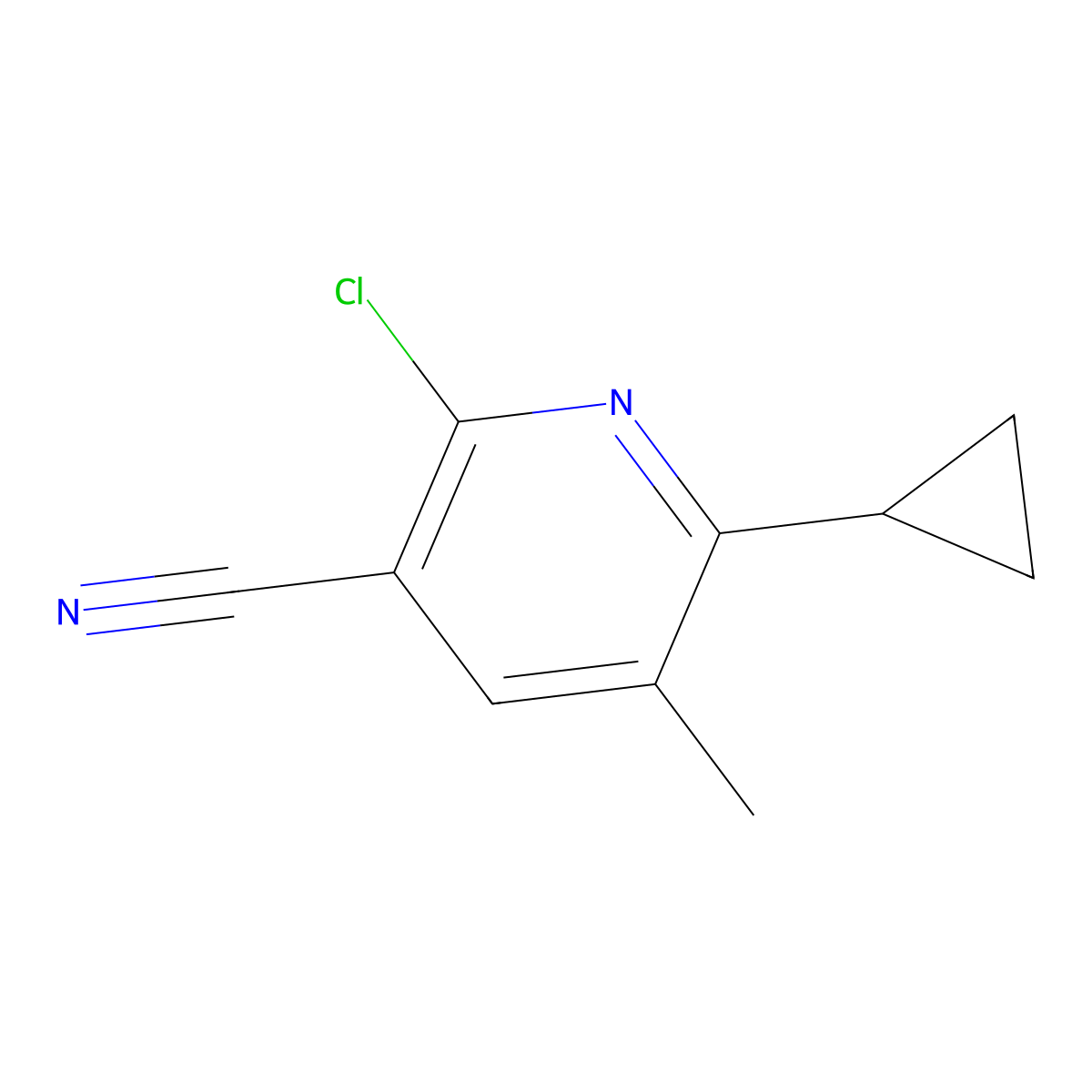 2-Chloro-6-cyclopropyl-5-methylpyridine-3-carbonitrile molecular structure, CAS 1487826-14-1