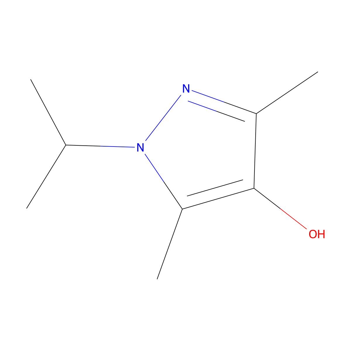 3,5-dimethyl-1-(propan-2-yl)-1H-pyrazol-4-ol molecular structure, CAS 1487838-04-9