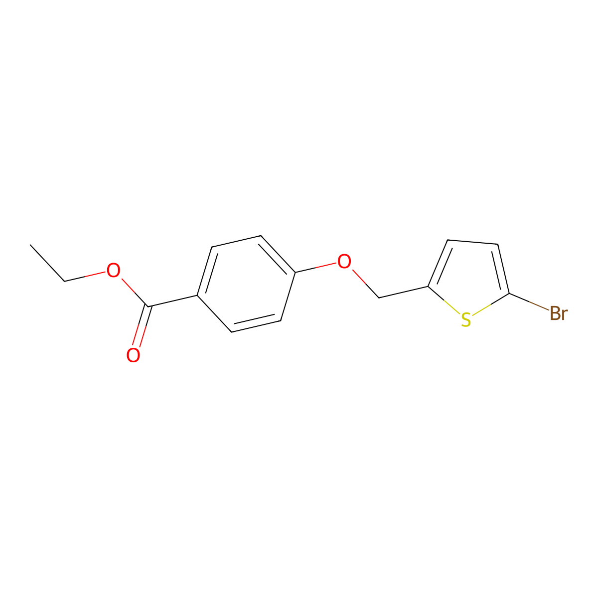 Ethyl 4-((5-bromothiophen-2-yl)methoxy)benzoate molecular structure, CAS 1487844-71-2
