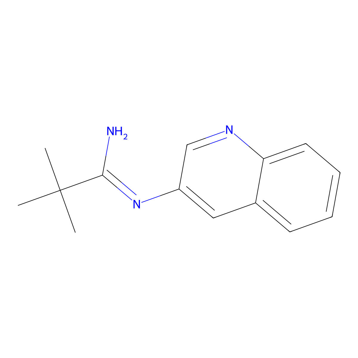 2,2-Dimethyl-N-(quinolin-3-yl)propanimidamide molecular structure, CAS 1487854-87-4