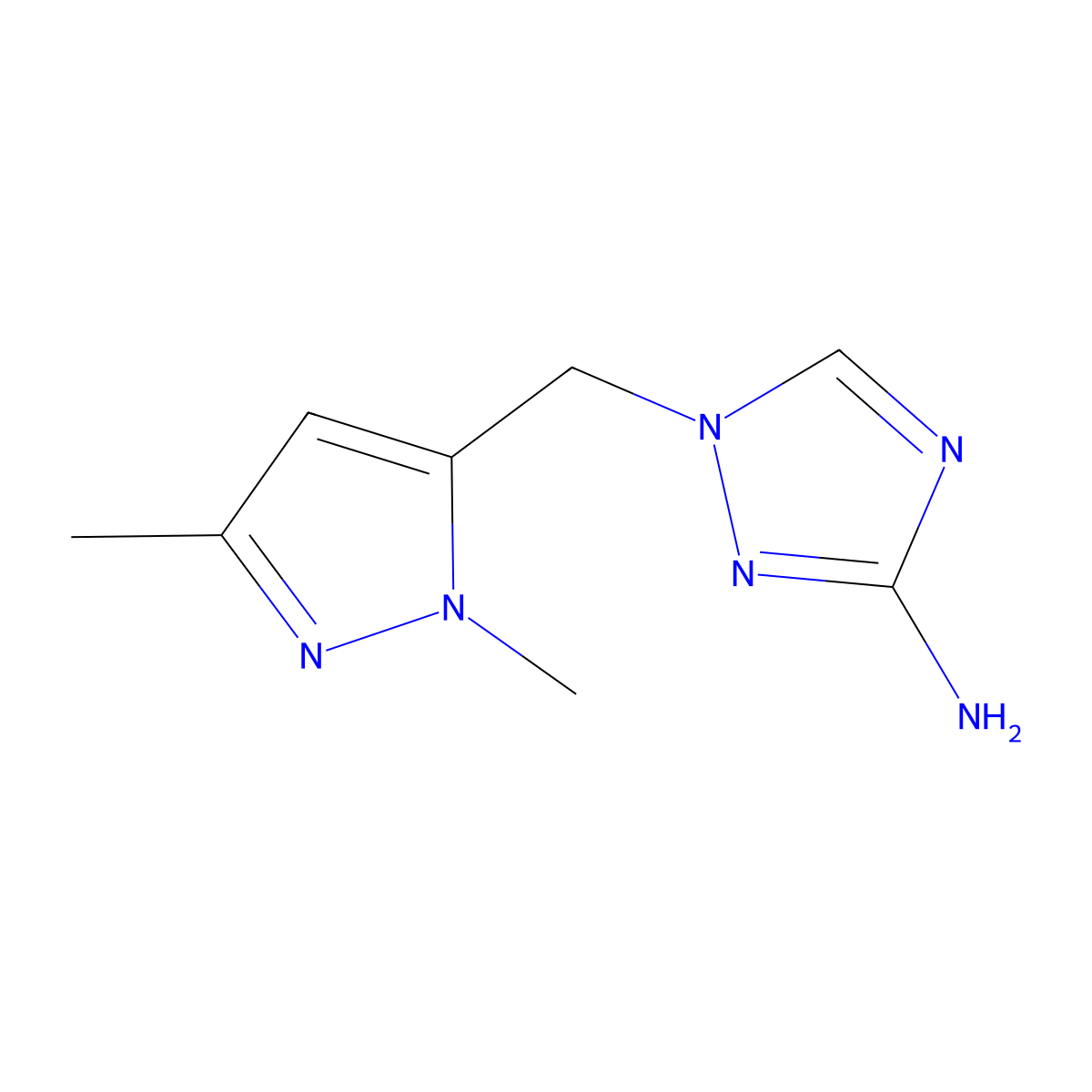 1-[(1,3-dimethyl-1H-pyrazol-5-yl)methyl]-1H-1,2,4-triazol-3-amine molecular structure, CAS 1487879-81-1