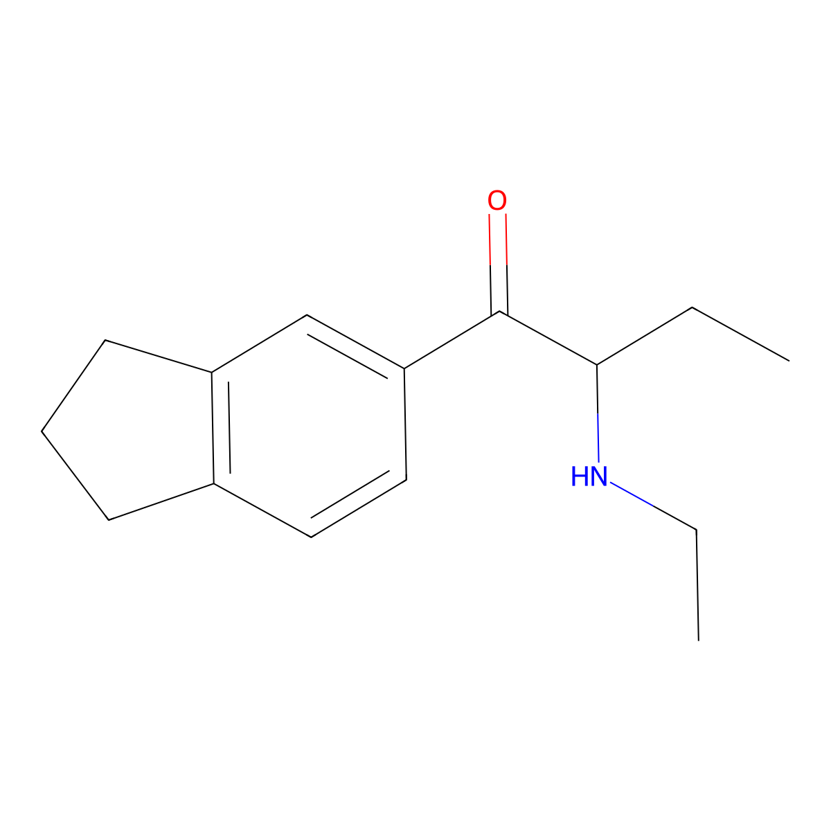 Indanyl-N-ethylbuphedrone molecular structure, CAS 1487882-12-1