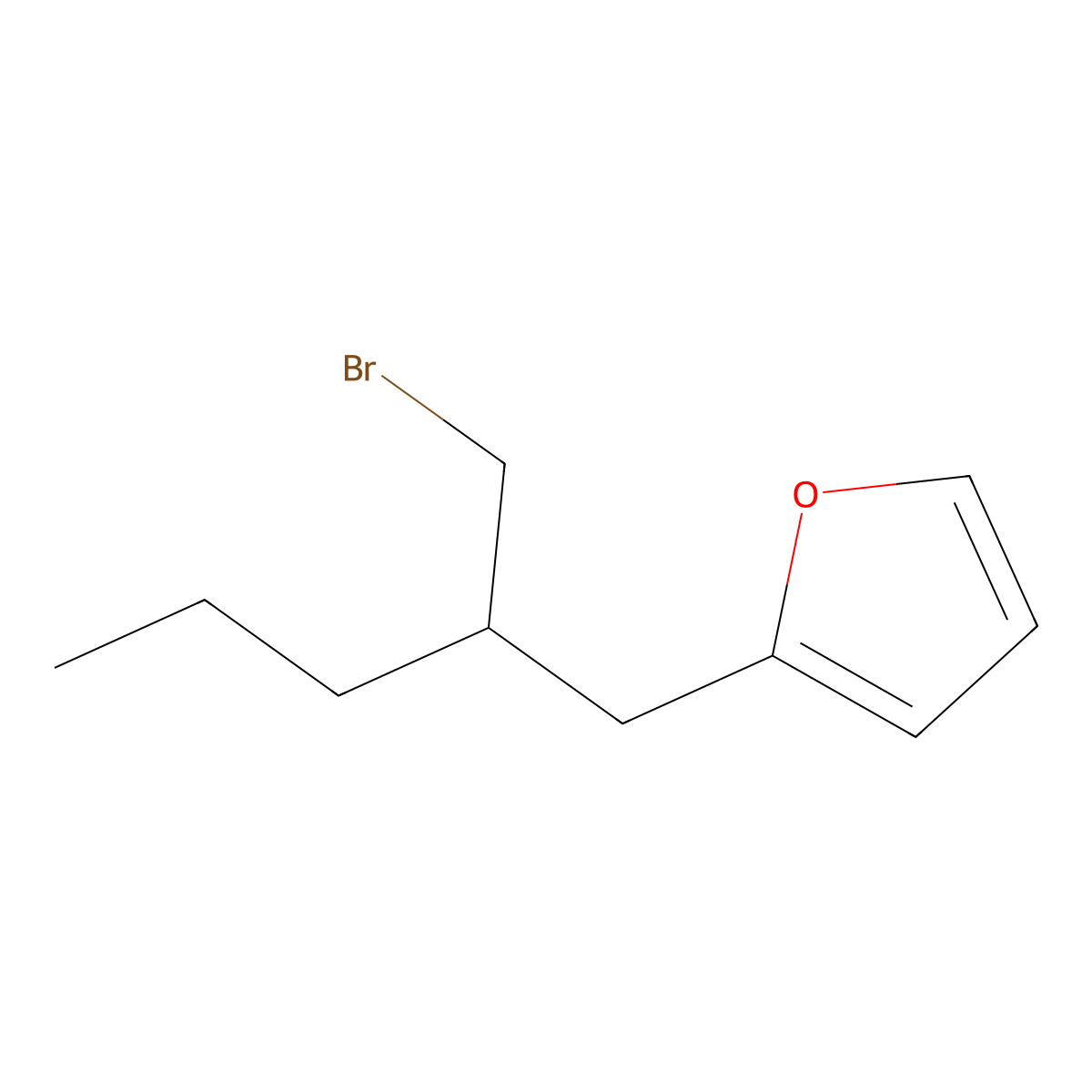 2-(2-(Bromomethyl)pentyl)furan molecular structure, CAS 1487919-98-1