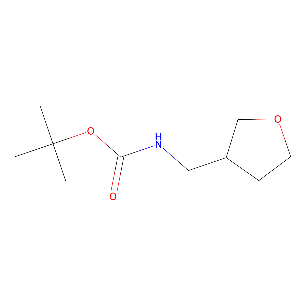 Tert-butyl ((tetrahydrofuran-3-yl)methyl)carbamate molecular structure, CAS 1487925-72-3