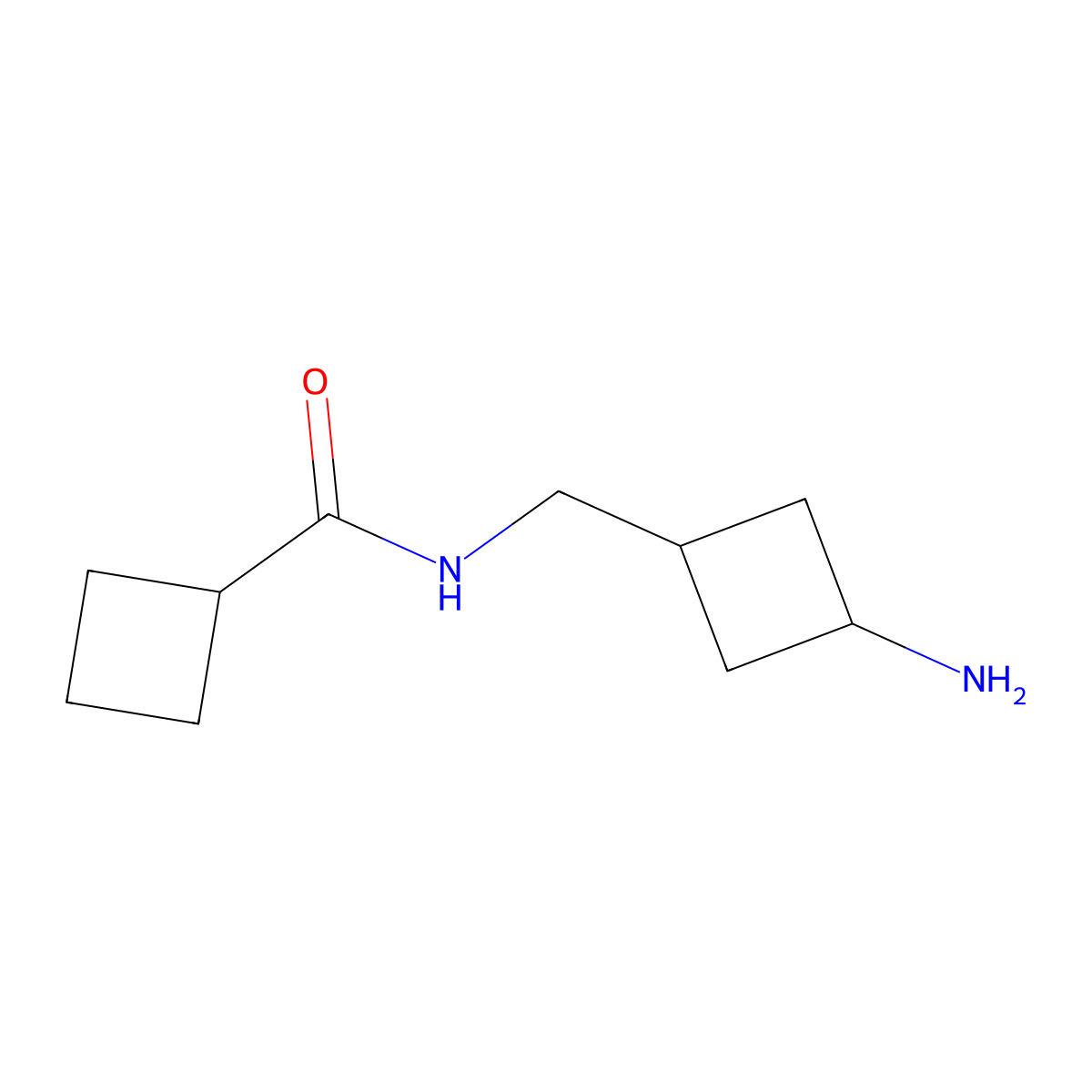 N-[(3-aminocyclobutyl)methyl]cyclobutanecarboxamide molecular structure, CAS 1487926-19-1
