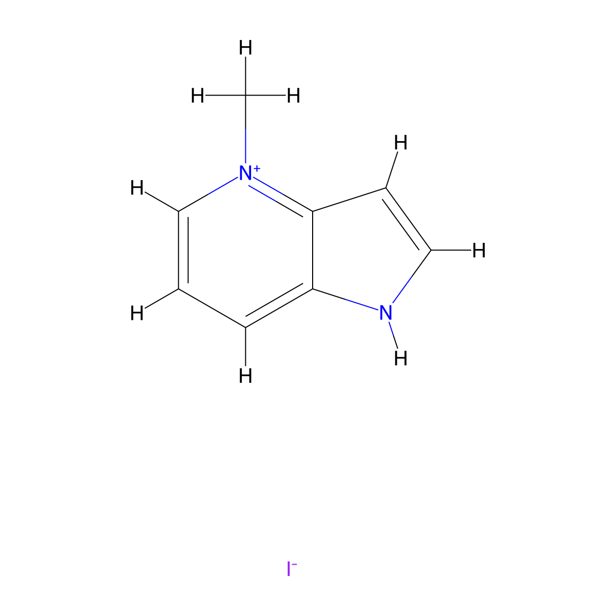 4-methyl-1H-pyrrolo[3,2-b]pyridin-4-ium iodide molecular structure, CAS 148793-75-3