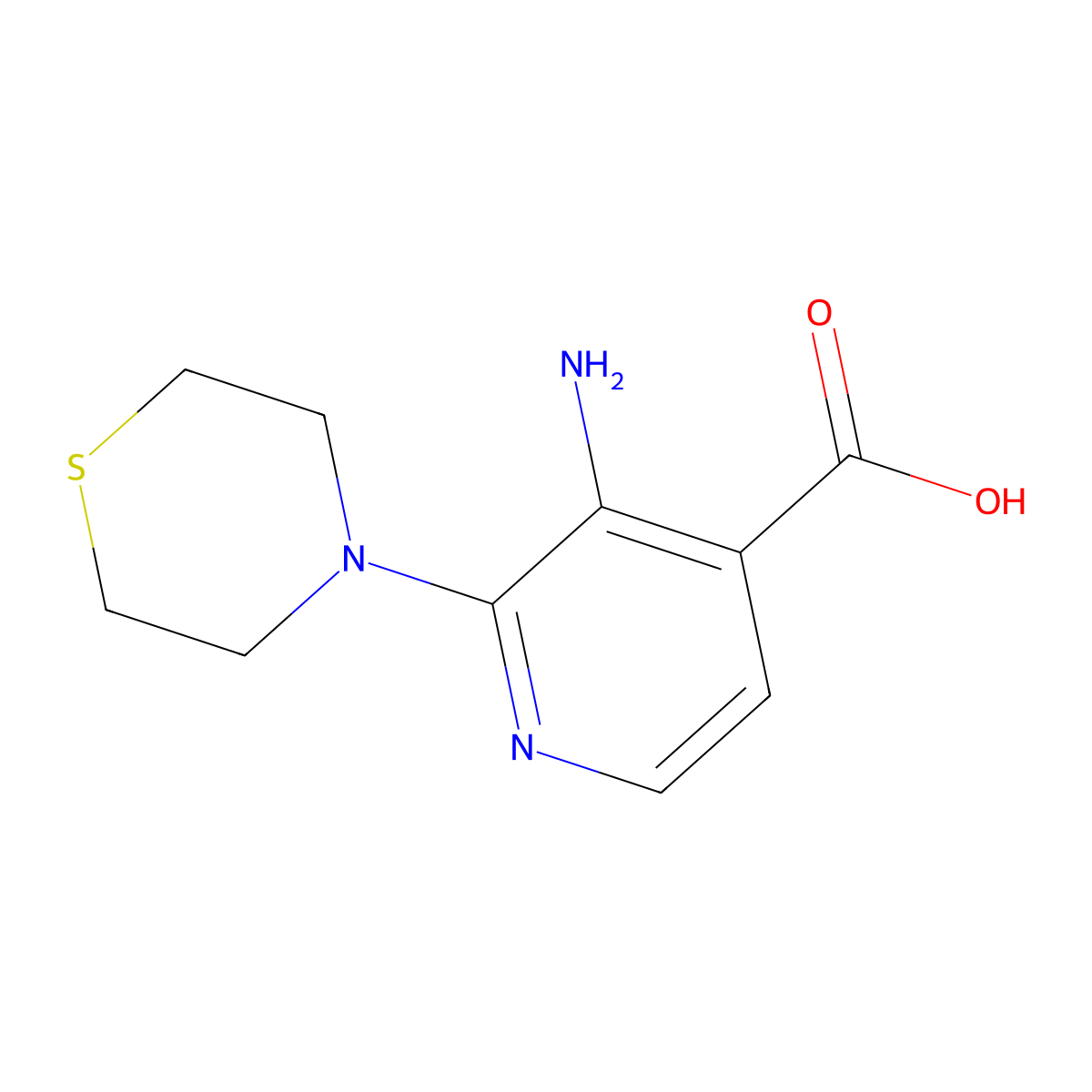 3-Amino-2-thiomorpholinoisonicotinic acid molecular structure, CAS 1487931-63-4